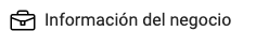 Información del negocio