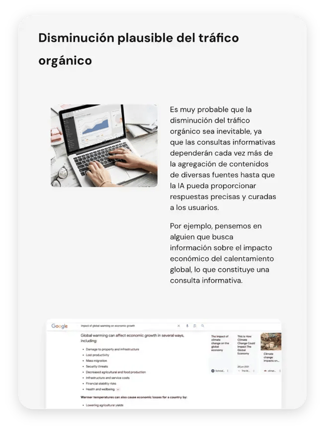 Disminución del tráfico orgánico