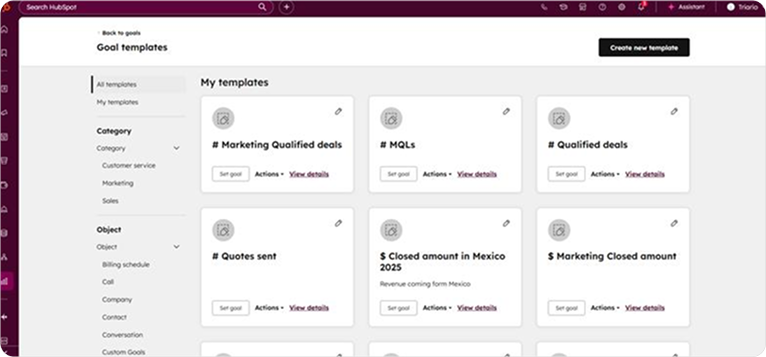 Confugración de metas