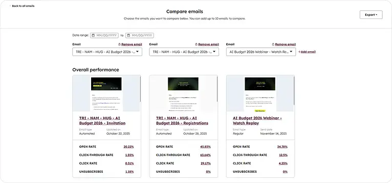 Creación de 2 emails y una landing page