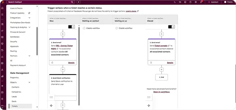 Workflow de escalamiento de tareas